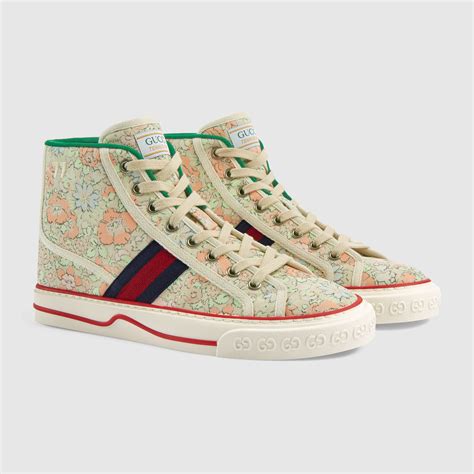 women's gucci tennis 1977 liberty london sneaker|gucci tennis 1977 platform sneakers.